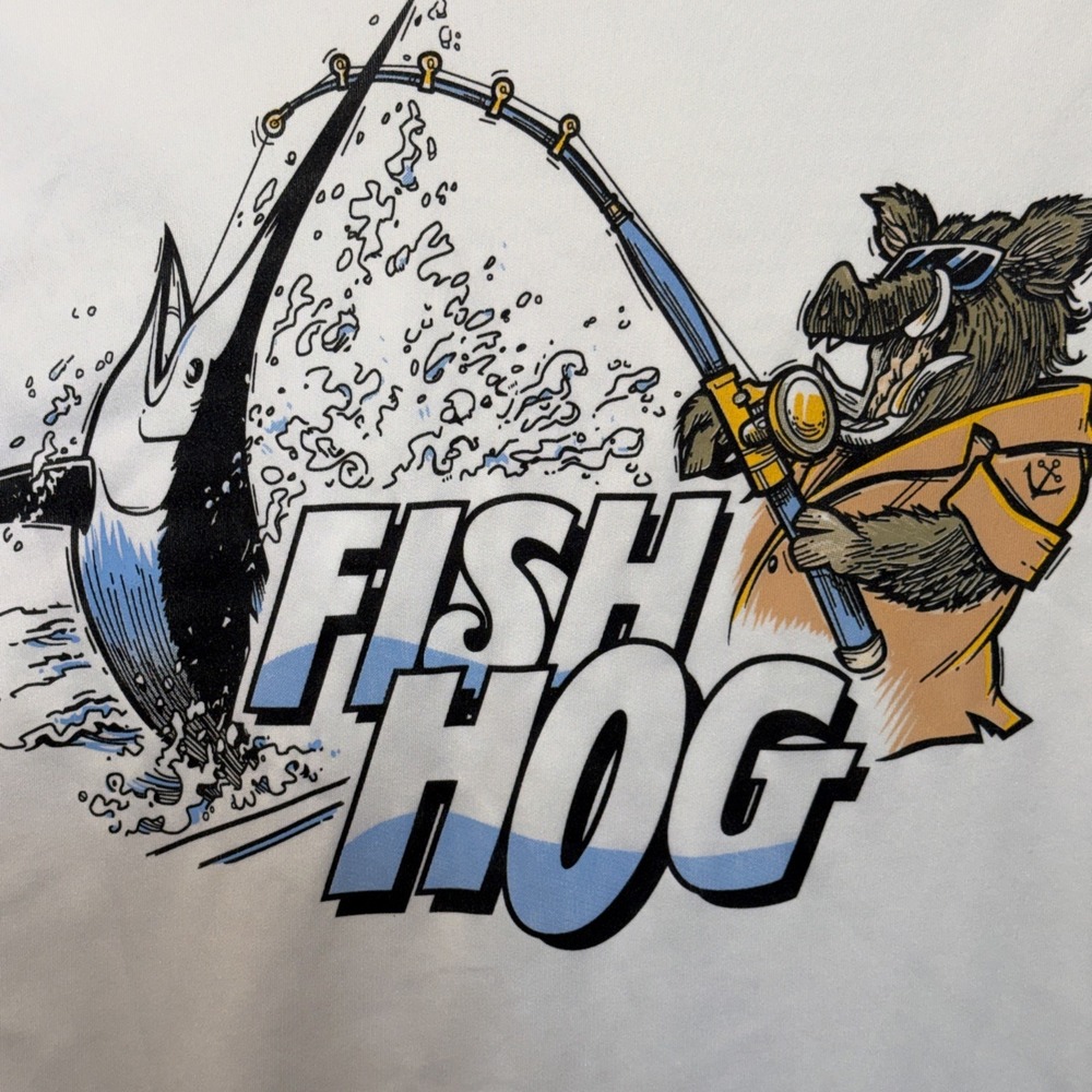 Paragon Shirt Mens Large"FISH HOG" CrewNeck Long Sleeve Graphic Outdoor Pullover